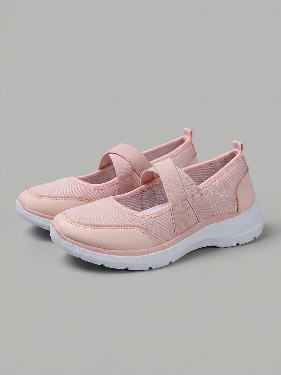 Women's Pink Mary Jane Sneakers – Breathable Lightweight Mesh Slip-On Sport Shoes for Walking, Casual Wear, Travel and Daily Activities 2026 - $24.99 –P1