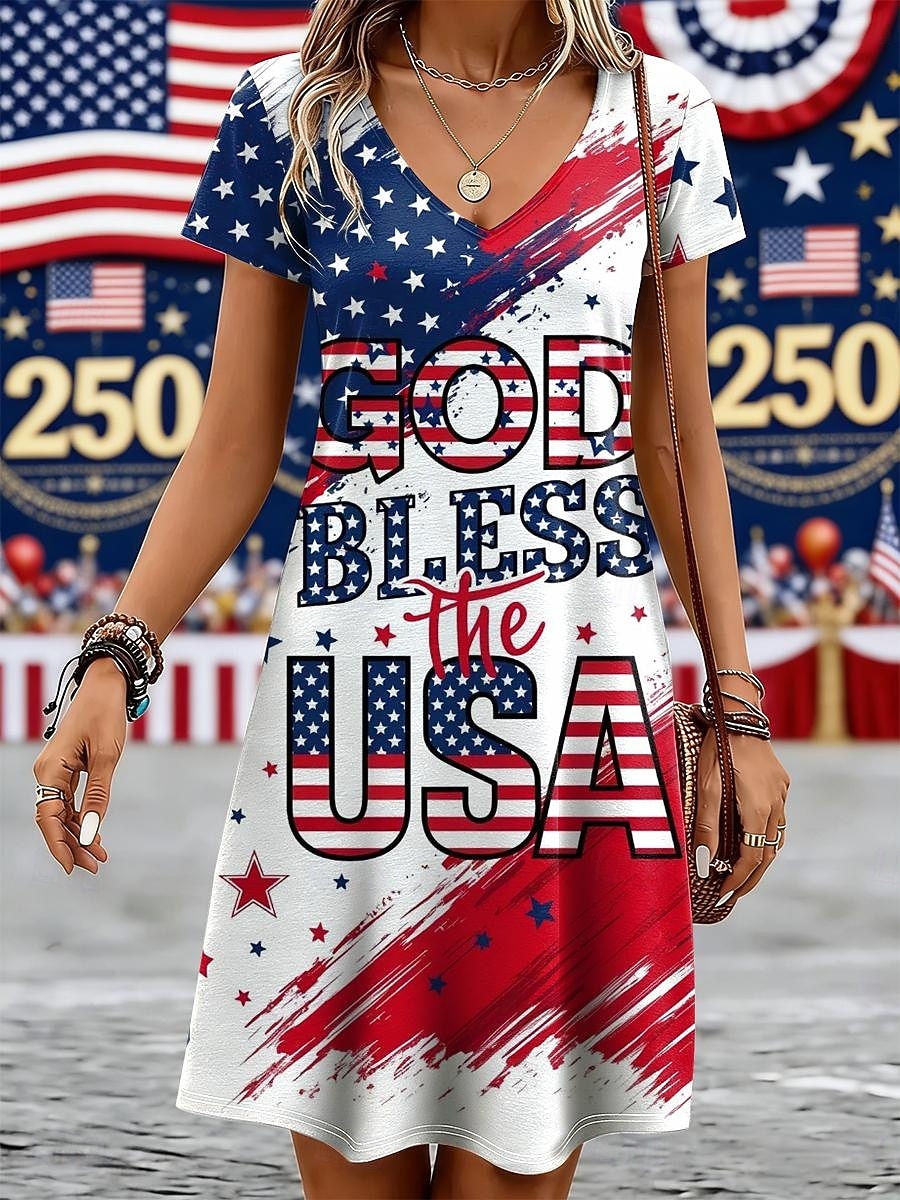american flag mini dress Sequined American Flag Patriotic Mini Dress In RED