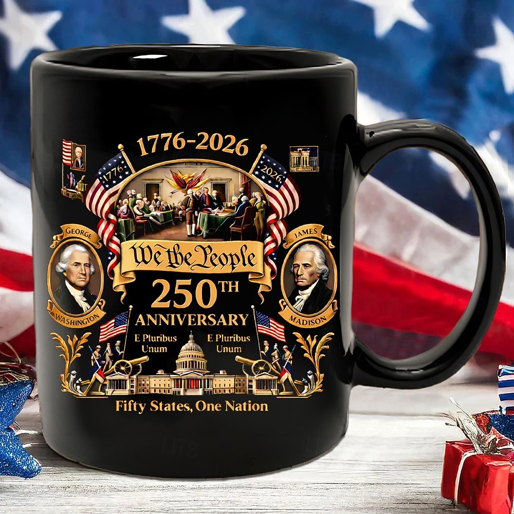 Kubek z okazji 250. rocznicy Stanów Zjednoczonych, prezent patriotyczny, ceramiczny kubek do kawy z okazji półpięćsetnej rocznicy, 1776–2026, Ameryka 250, prezent na Dzień Niepodległości dla mężczyzn 2026 - $16.99 –P4