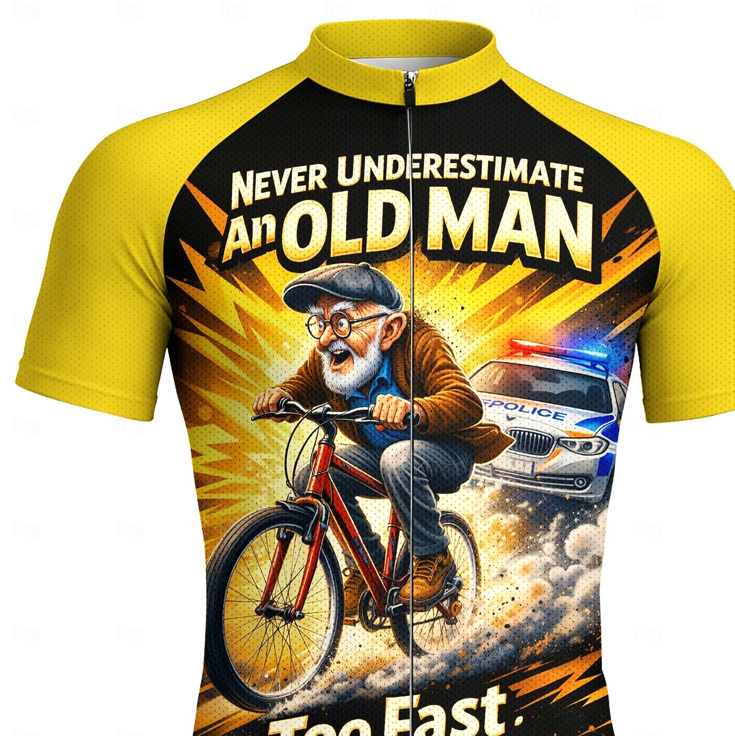 Men Cycling Jersey Downhill Jersey Funny Never Underestimate An Old Man With A Bicycle Short Sleeve Bike Shirt Jersey T Shirt with 3 Rear Pockets Mountain Bike MTB Road Bike Cycling UV Resistant Fast 2026 - $30.99 –P3