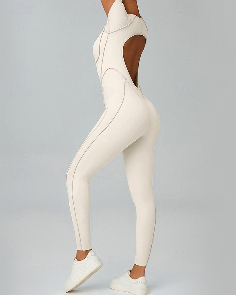 Mujer Mono de Fitness Pijama Mono Color sólido Body Verano Primavera Otoño Arroz blanco Rosa Entrenamiento de gimnasio Aptitud física Yoga Eslático Transpirable Manga Corta Deporte Ropa de Deporte 2026 - $44.99 –P4