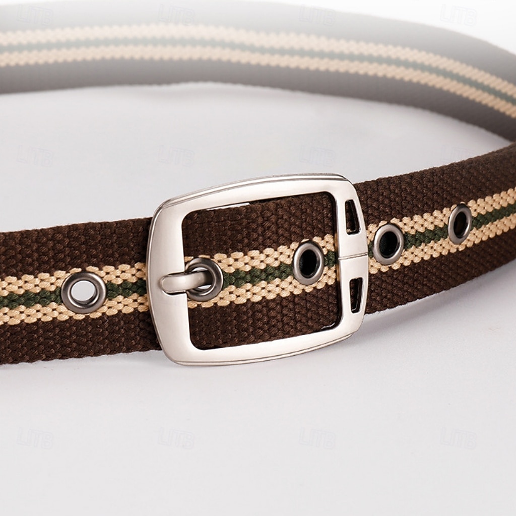 Herren Gürtel Verstellbar Chrom Segeltuch Streetwear Zeitgenössisch Freizeit Farbblock Schwarz Braun Täglich Outdoor Taillengürtel 2026 - $5.49 –P7