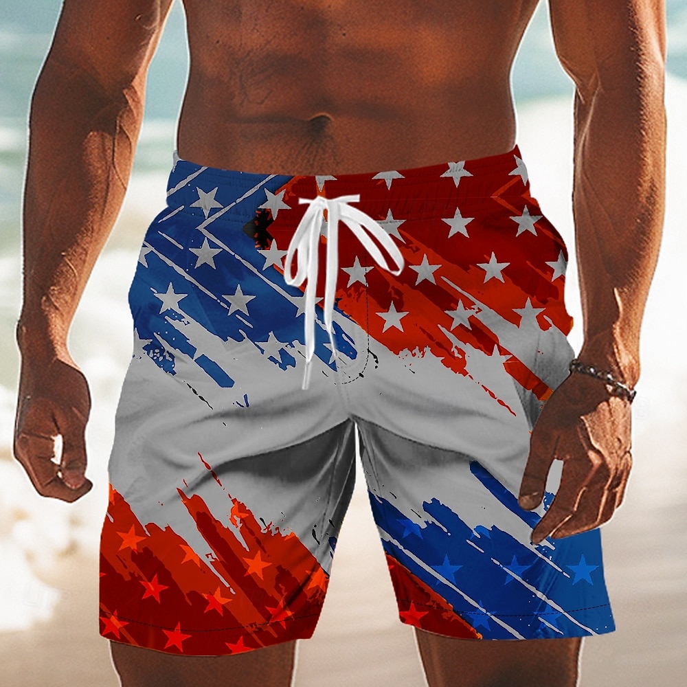 Herren 250. Jahrestag des Unabhängigkeitstages der USA am 4. Juli US Flagge Badehosen Badeanzüge Badeshorts Boardshorts Mittlere Taille Patriotisch Ferien Seitentaschen Netzfutter Elastischer 2026 - $20.99 –P2