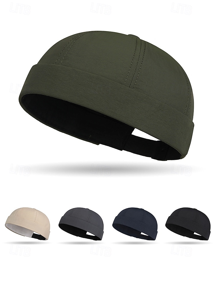 Cappello senza tesa da uomo in tessuto ad asciugatura rapida: taglia regolabile, opzioni multicolore, elegante e comodo, ideale per l'uso quotidiano casual e per i viaggi all'aperto del 2026 a $11.99 –P5