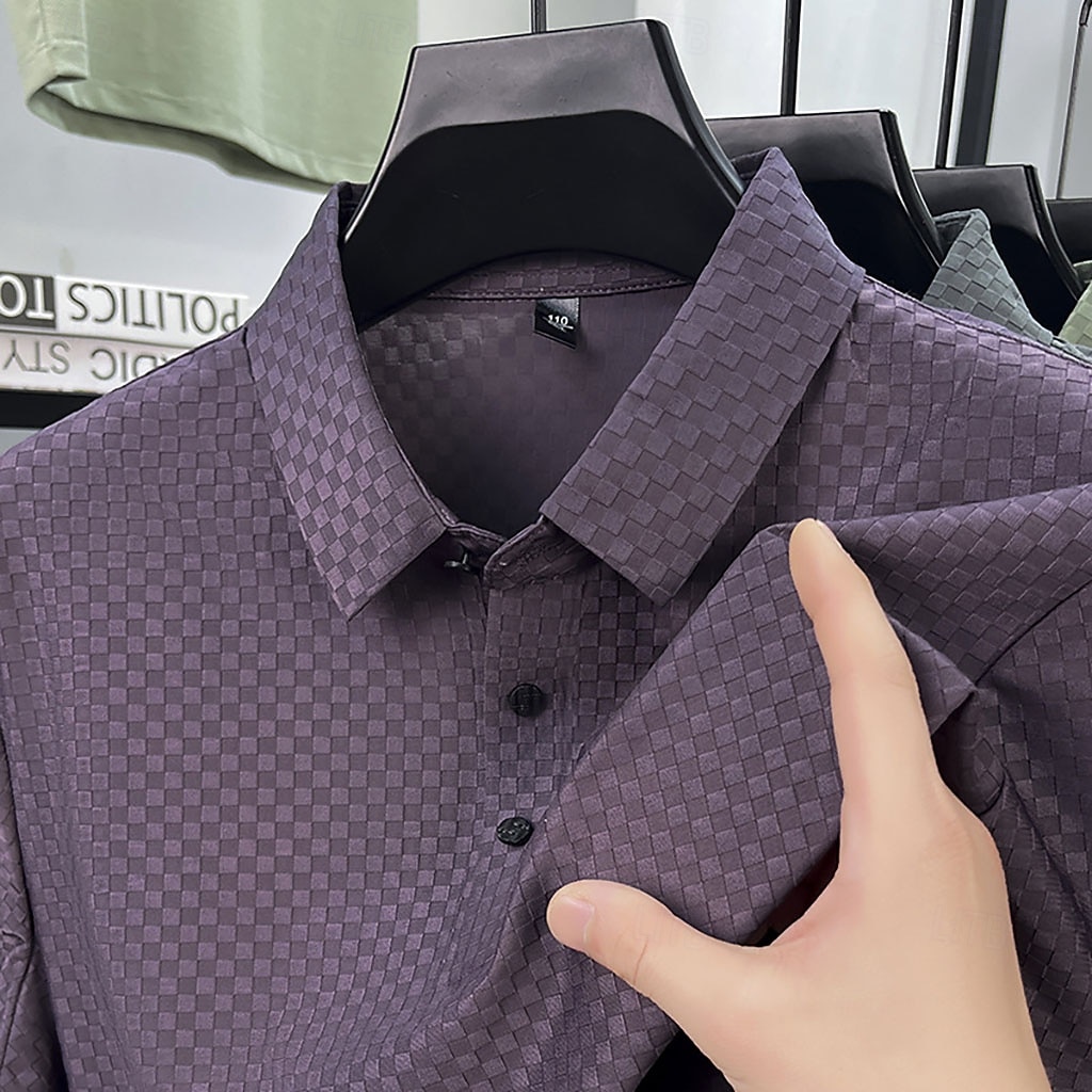 Herren Polo Business-Polo Lässig Geschäft Revers Kurzarm Mode Modern Einfach Knöpfe Rein Sommer Frühling Normale Passform Schwarz Weiß Purpur Grün Khaki Grau Polo 2026 - $22.99 –P7