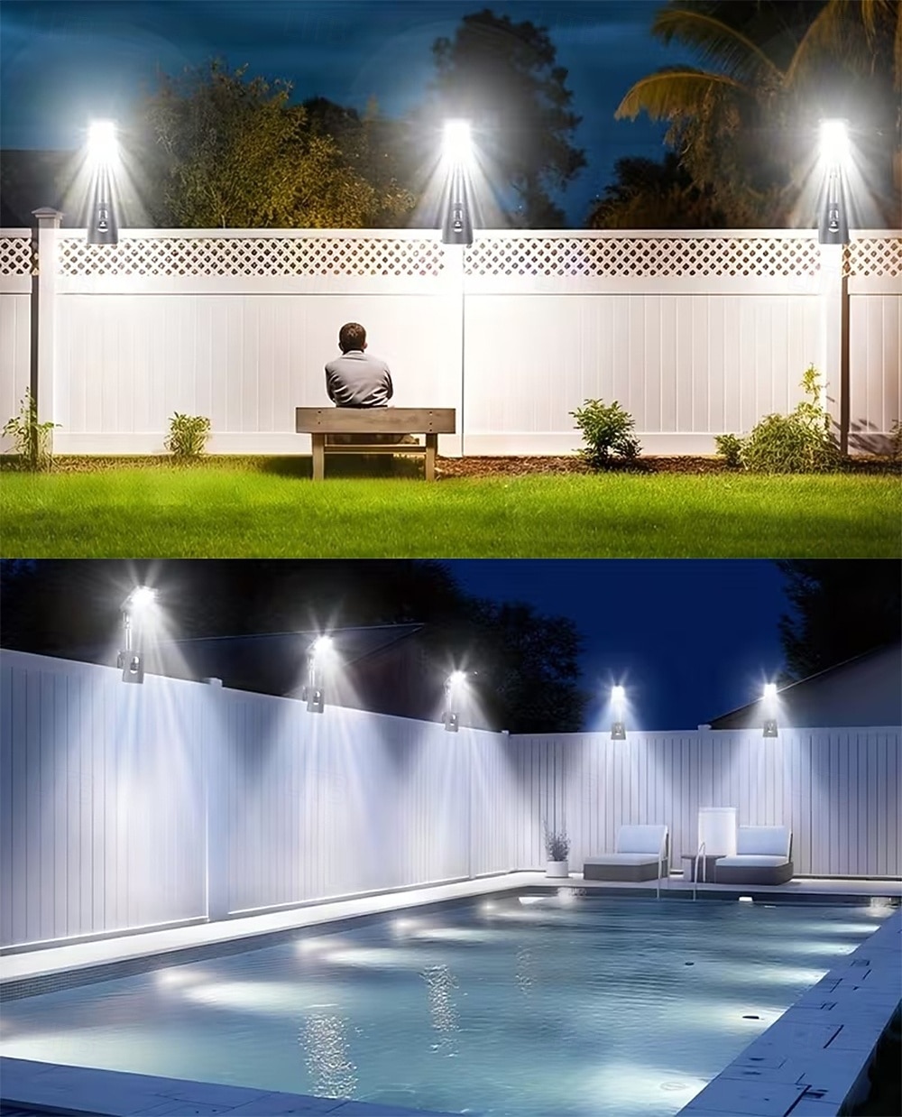 2 kpl ulkokäyttöön tarkoitettuja aurinkokennolla toimivia liiketunnistimella toimivia seinävalaisimia, IP65-vedenpitävä, 60 LED-helmeä, klipsikiinnitys, 3 tilaa, LED-turvavalo &koristeelliset valot 2026 - $39.99 –P1