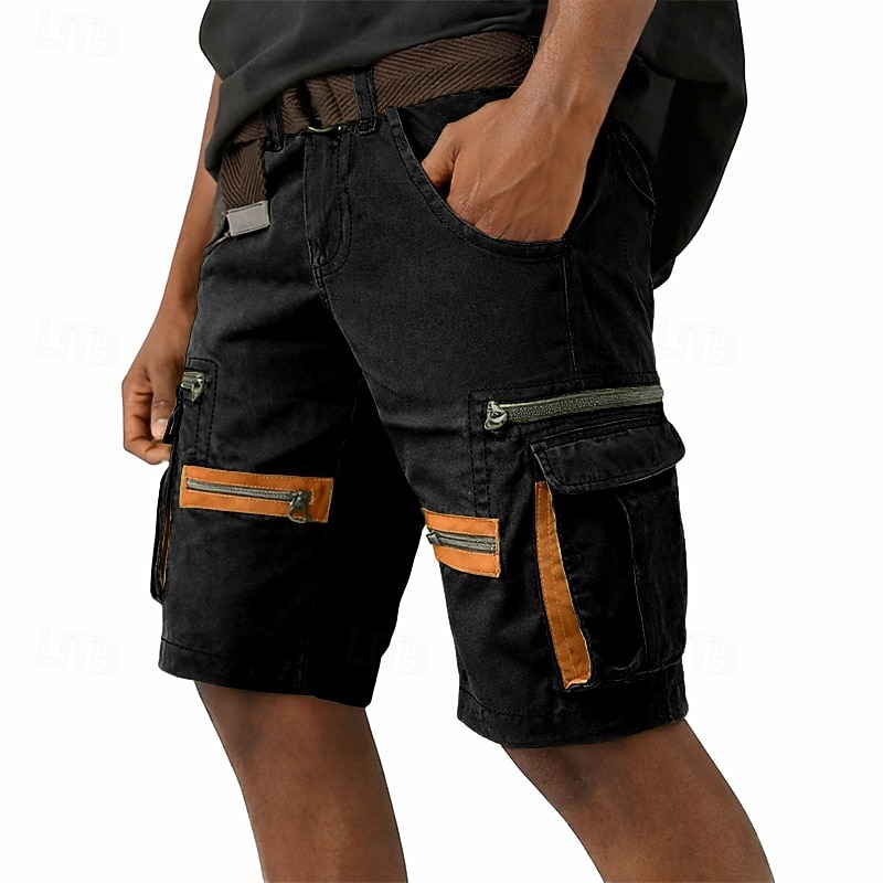 Hombre Pantalones tipo cargo Pantalón Corto Cargo Pantalón corto Pantalones cortos casuales Bolsillo Cintura elástica Plano Un Color Longitud de la rodilla Casual Exterior Ropa de calle Moda Ropa de 2026 - $31.99 –P4