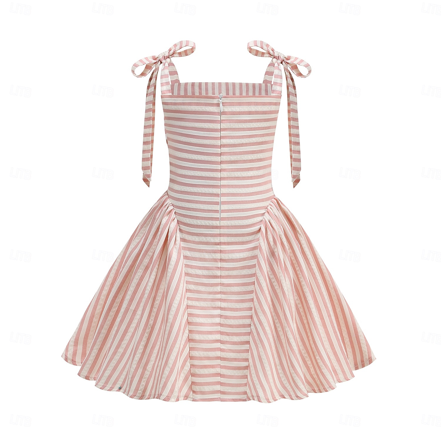 Femtiotal Retro / vintage Knälång Klänningar Rockabilly Flare Klänning Ärmlös Randig Maskeradkläder Flickor Halloween Karnival Maskerad Bal Kvällsfest Förlovningsfest Barn Klänning Hemkomstklänningar 2026 - $38.99 –P2