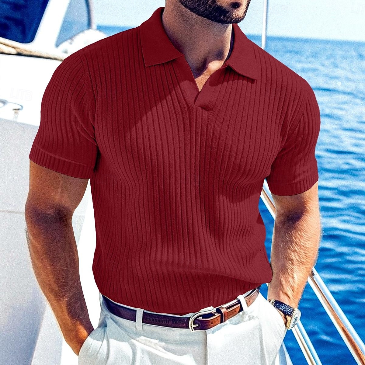 Per uomo Top a Maglia a Coste Polo da Golf Casuale Lavoro Bavero Colletto Polo a Coste Manica Corta Essenziale Moderno Tinta unica Bottoni Lavorato a maglia Primavera & Estate Tutte le stagioni del 2026 a $16.49 –P12
