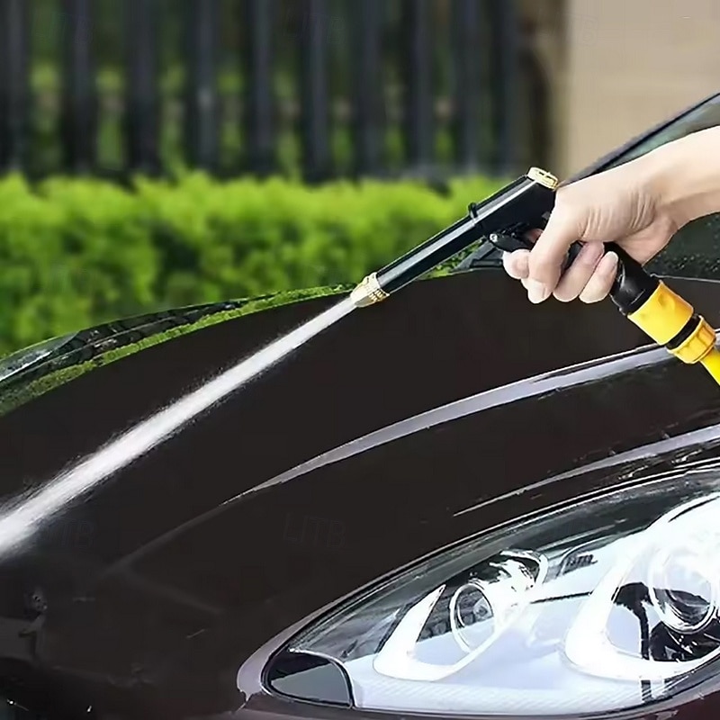 Pistolet d'arrosage haute pression en métal robuste avec buses rotatives réglables, étanche, idéal pour le lavage de voiture, l'arrosage du jardin, le nettoyage des trottoirs et la douche des animaux. de 2026 ? $14.99 –P2