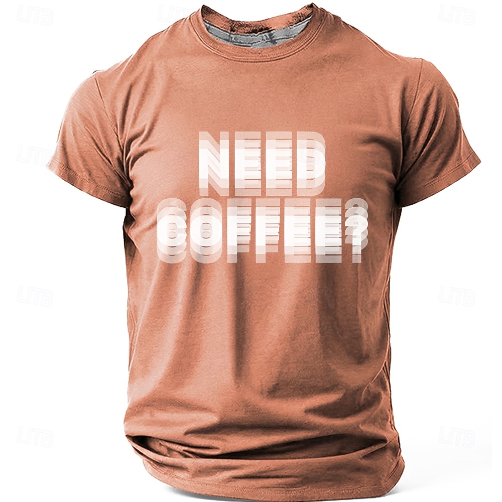 Men's NEED COFFEE? Funny Blurry Dizzy Effect Graphic T-Shirt Coffee Lover Gift Motion Blur Text Print Casual Short Sleeve Tee Office Humor Designer Clothing Apparel S M L XL XXL XXXL 2026 - $21.99 –P4
