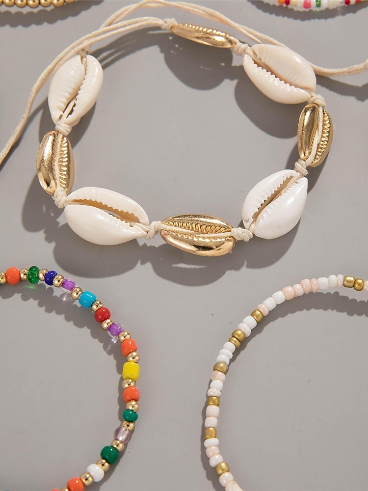 Women's Multi-Layer Beaded Necklace and Bracelet Set with Starfish Pendant – Alloy Material, Bohemian Style, Colorful, Perfect for Vacation, Beach and Daily Casual Wear 2026 - $12.76 –P9