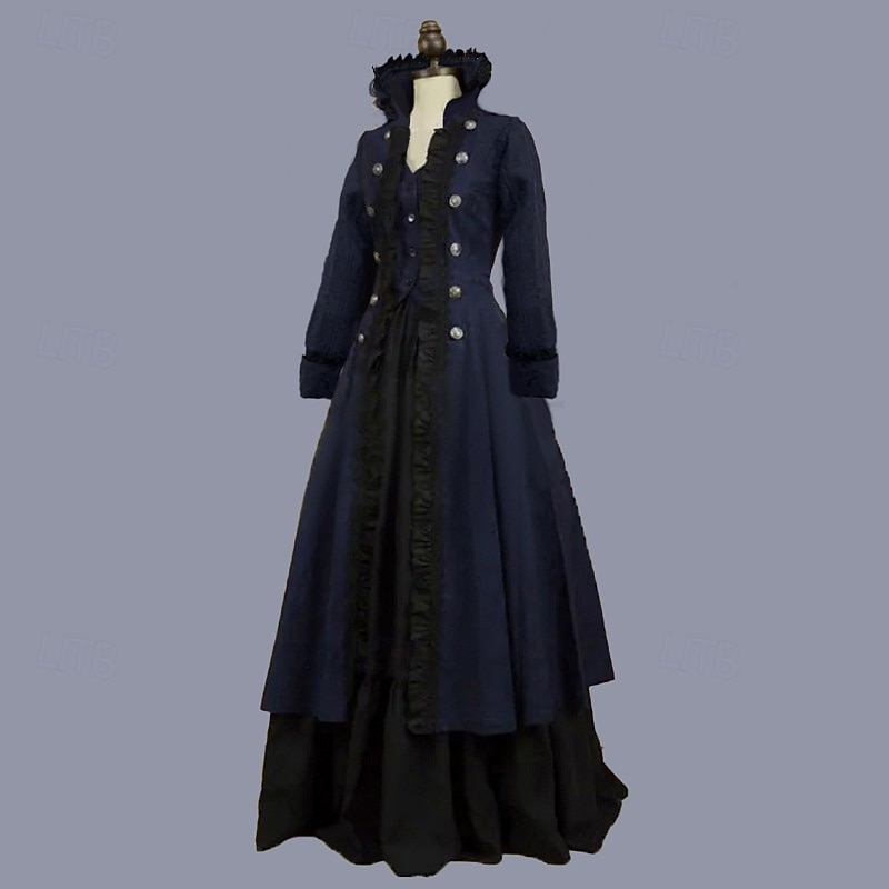 Rokokoo Viktoriaaninen Vintage mekko Tanssiaismekko Tanssiaispuku Maria Antonietta Naamiaispuku Naisten Naamiaiset Karnevaali Juhla Halloween Aikuisten Leninki 2026 - $175.99 –P1