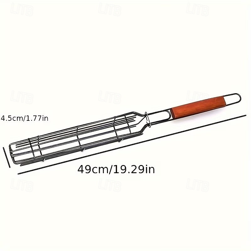 Conjunto de 2 grelhas antiaderentes, utensílios portáteis de metal para grelhar carvão, adequados para legumes e carnes, perfeitos para acampamentos ao ar livre, piqueniques, caminhadas e churrascos. de 2026 por $16.99 –P4