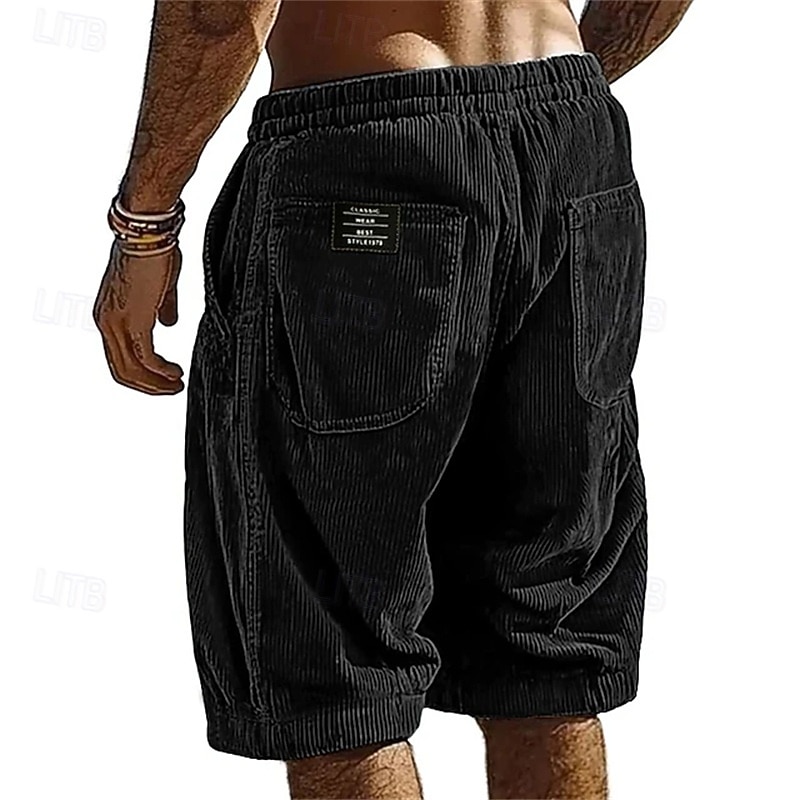 Homme Shorts Short décontracté Short en velours côtelé Avec Poches Taille Élastique Uni Respirant Longueur Genou Extérieur Vacances Tenue quotidienne Vacances Mode Noir Blanche Micro-Élastique de 2026 ? $21.99 –P11