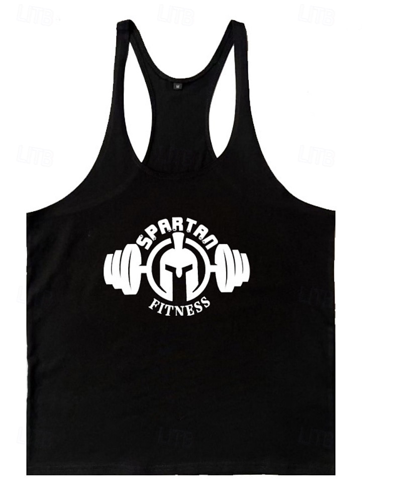 Herre Grafisk Bokstaver Treningstank topp Singlet til jogging Gymtopp Sommer Racerrygg Ermeløs Hurtigtørkende Fukttransport Treningsøkt Aktiv trening Trening Blå Svart Gul Sports Sportsklær 2026 - $10.49 –P3