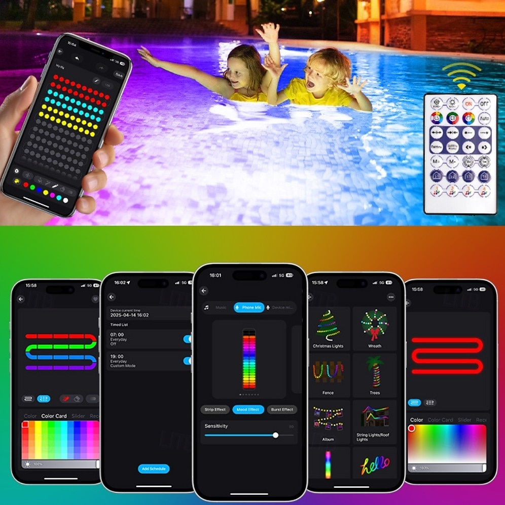 LED φώτα πισίνας με έλεγχο εφαρμογής, 20w dimmable υποβρύχιο υποβρύχιο φως με μαγνήτες, IP68 αδιάβροχα φώτα πισίνας 12v με αλλαγή χρώματος με χρονοδιακόπτη για υπέργεια πισίνα 2026 - $89.99 –P2