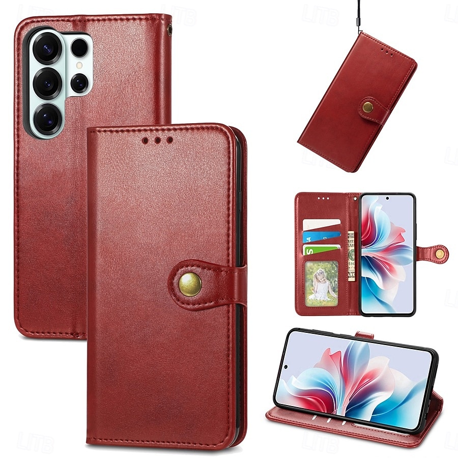 Phone Case For Samsung Galaxy S26 S26 Plus S26 Ultra Wallet Case Flip Cover with Wrist Strap Kickstand Retro TPU PU Leather 2026 - $14.99 –P12