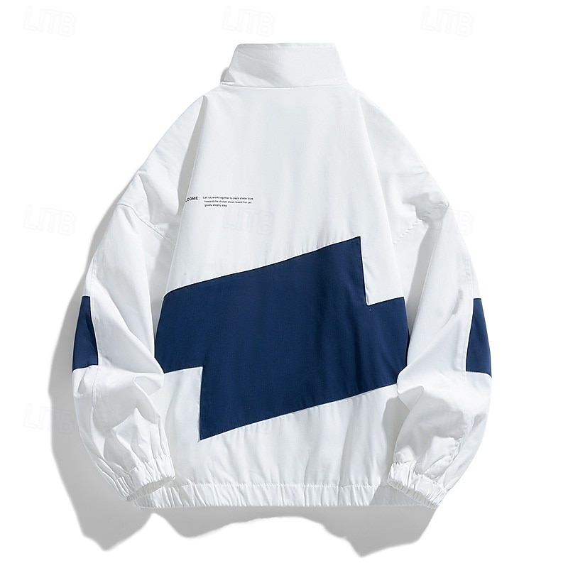 Муж. Пэчворк Футбольное лето Глобальный матч Куртка для бега Куртка для активного отдыха Спортивная куртка Весна Осень Карманы Молния Цветовые блоки Длинный рукав 2026 - $52.99 –P4