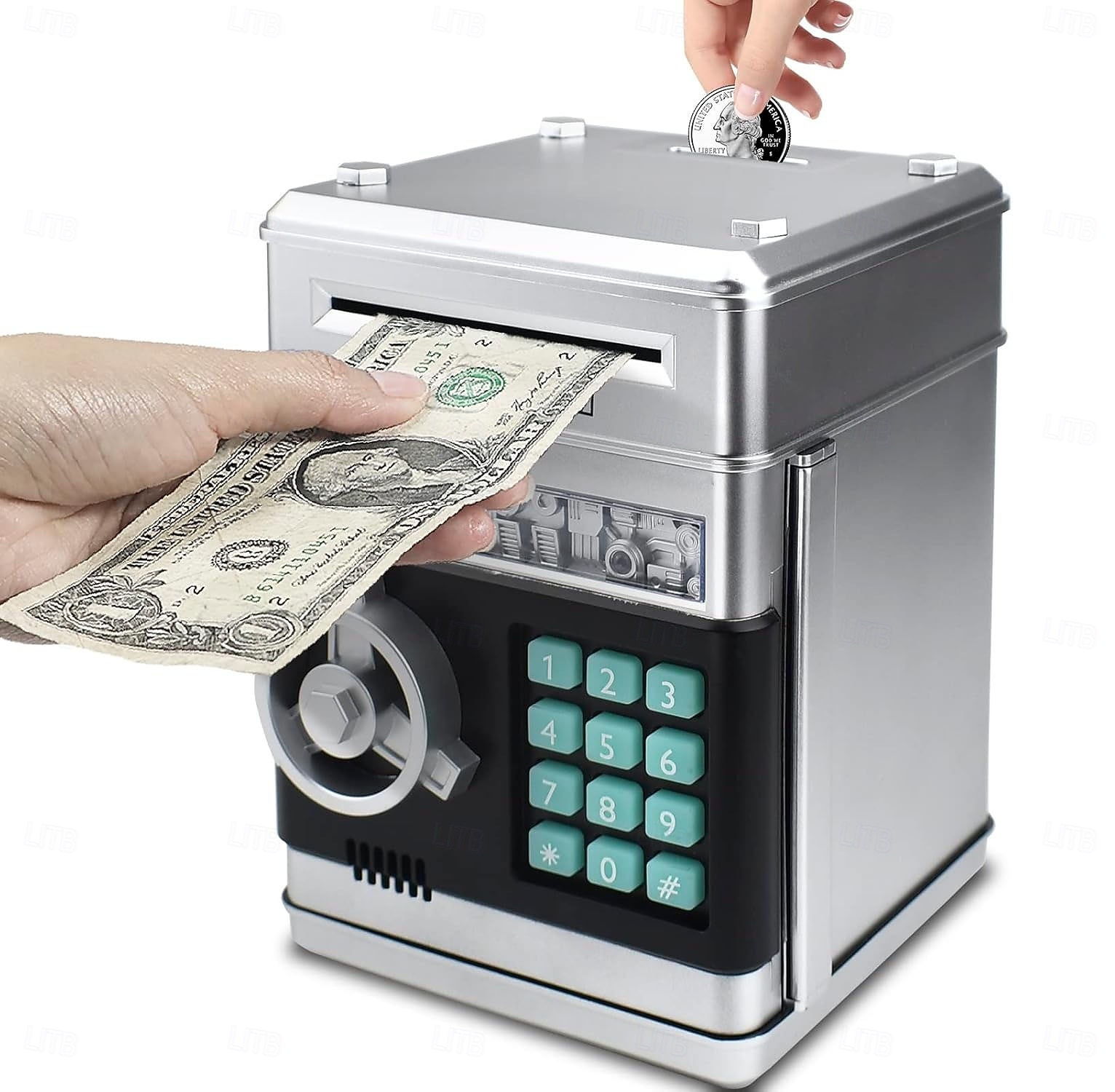 Elektronická mincovní banka s ochranou heslem, ABS materiál, bankomat, digitální mince a vklad hotovosti, hudební hračka, dárek pro děti pro rané učení a vzdělávání 2026 - $20.99 –P2