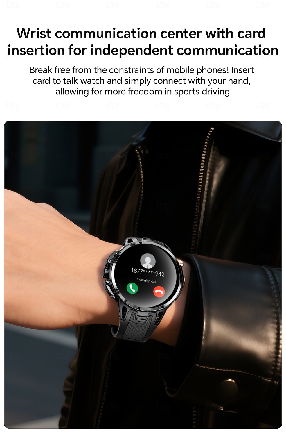 Relógio inteligente Lokmat Appllp 4 Pro de 1,75 polegadas com 4G LTE, pedômetro, lembrete de chamadas, monitor de sono, compatível com Android e iOS, unissex, GPS, IPX-1, caixa de 50 mm. de 2026 por $213.09 –P11