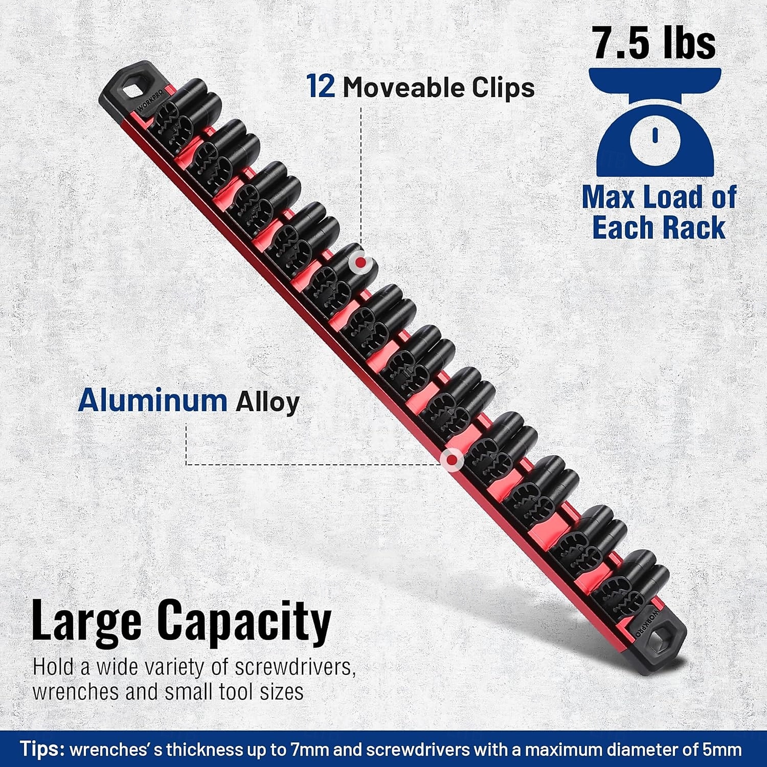 2026年 マグネット式ドライバーオーガナイザー＆レンチオーガナイザー、アルミレール式マグネットツールオーガナイザー、ツールホルダー、ツールボックス整理、12スロットドライバー＆レンチホルダー（ツールは含まれていません）  コレクション – $27.99 –P9