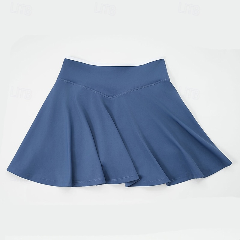 Damskie Solidne kolory Spódnica casualowa Spódnice tenisowe z szortami Spódnica sportowa Kieszeń Wysoka talia Elastyczny Odvádí pot Oddychający Bransoletka tenisowa Golf Pikle Spódnica Czarny Biały 2026 - $25.99 –P21