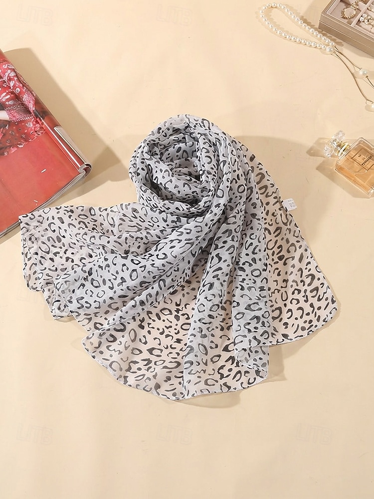 Lenço feminino de chiffon leve estilo boêmio, estampa de leopardo, várias cores, ideal para uso diário, férias e viagens. de 2026 por $9.99 –P11