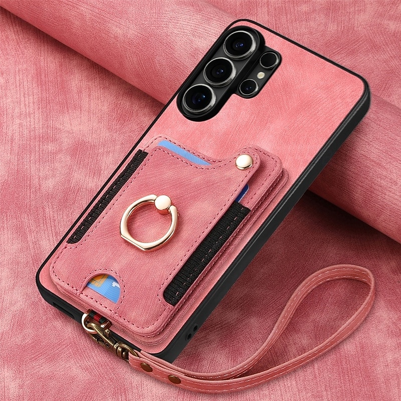 Phone Case For Samsung Galaxy S26 S25 Edge S24 S23 FE S22 Plus  Ultra A56 A36 A26 A16 A06 Wallet Case with Wrist Strap Shockproof TPU PU Leather 2026 - $17.99 –P22