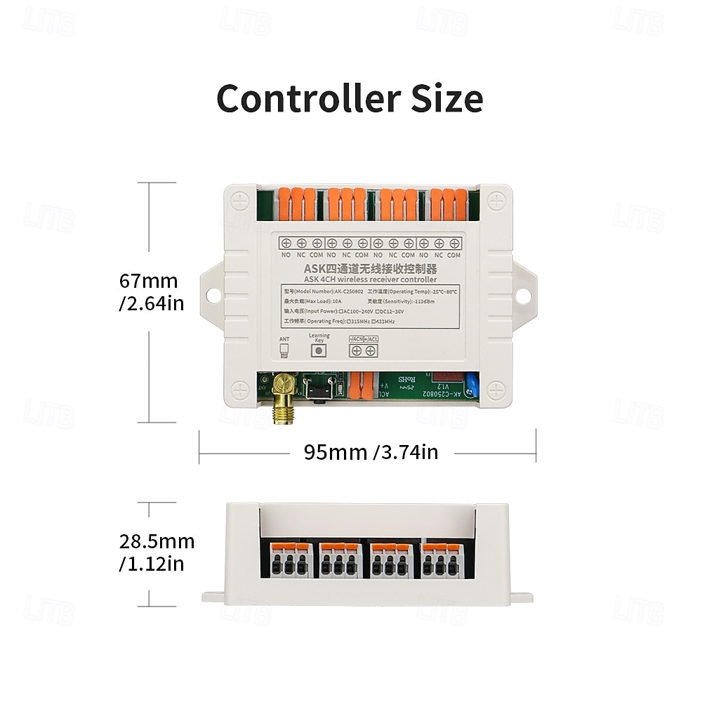 DC12V 24V 4CH Remote Control Switch RF Transmitter and Receiver 433mhz Power ON OFF Switches 2026 - $44.99 –P7