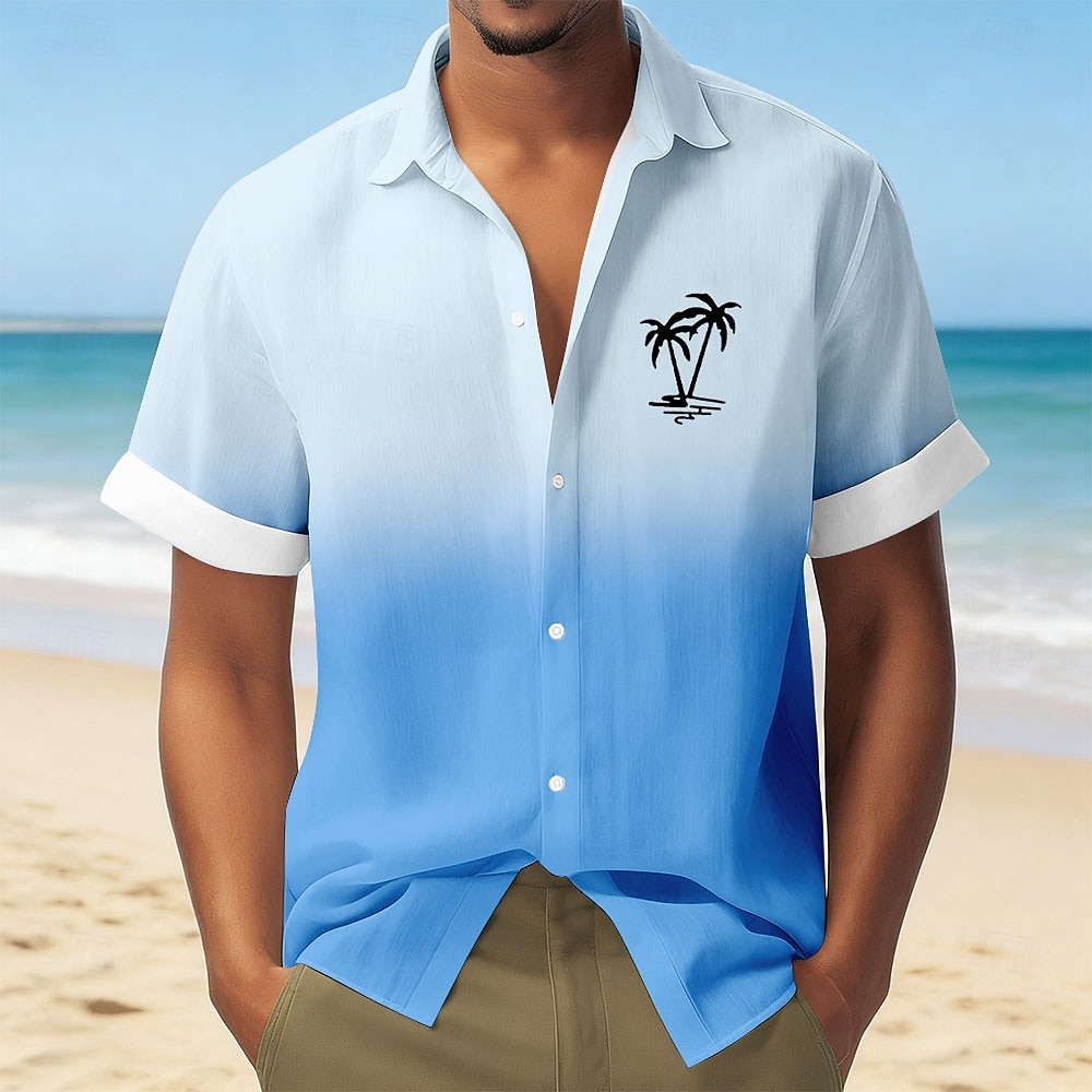 Hombre Árbol de coco Degradado de color Plantas tropicales camisa hawaiana Abotonar la camisa Manga Corta Hawaiano Vacaciones Festivos Ropa de playa Verano Primavera Cuello Vuelto Impresión 3D Camisa 2026 - $25.99 –P2