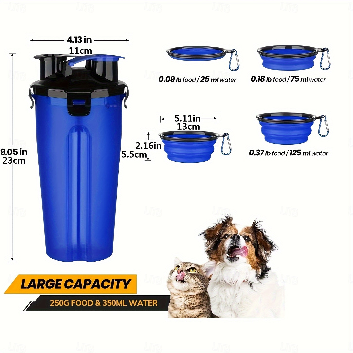 Set composto da 1 tazza per acqua/cibo + 2 ciotole pieghevoli. Borraccia da viaggio per cani con ciotola pieghevole, contenitore per cibo per animali domestici 2 in 1 con ciotola pieghevole. Ciotola del 2026 a $27.99 –P2