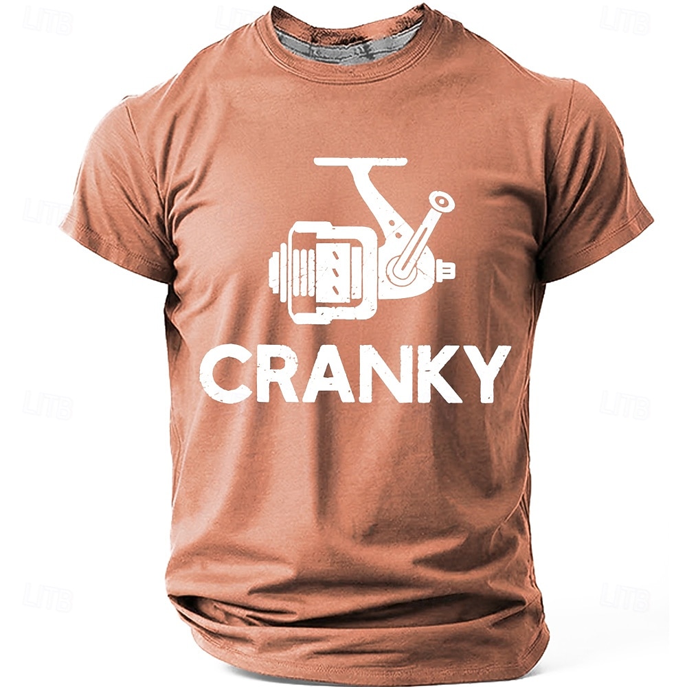 Men's Cranky Fishing Reel Spinning Reel Funny Humorous Pun Fisherman Gift T Shirt Graphic Regular Fit Outdoor Fishing Trip Designer Clothing Apparel S M L XL XXL XXXL 2026 - $22.99 –P4