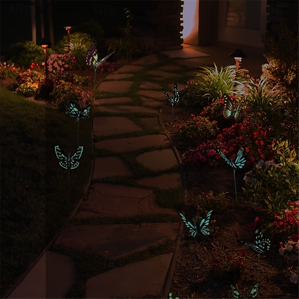 12pcs Glowing 3D Butterfly Stakes, Luminous Imitation Colorful Butterfly Stakes for Garden Planters, Outdoor Decor, Yard Decor, Flower Pot Bonsai Decor 2026 - $19.99 –P4