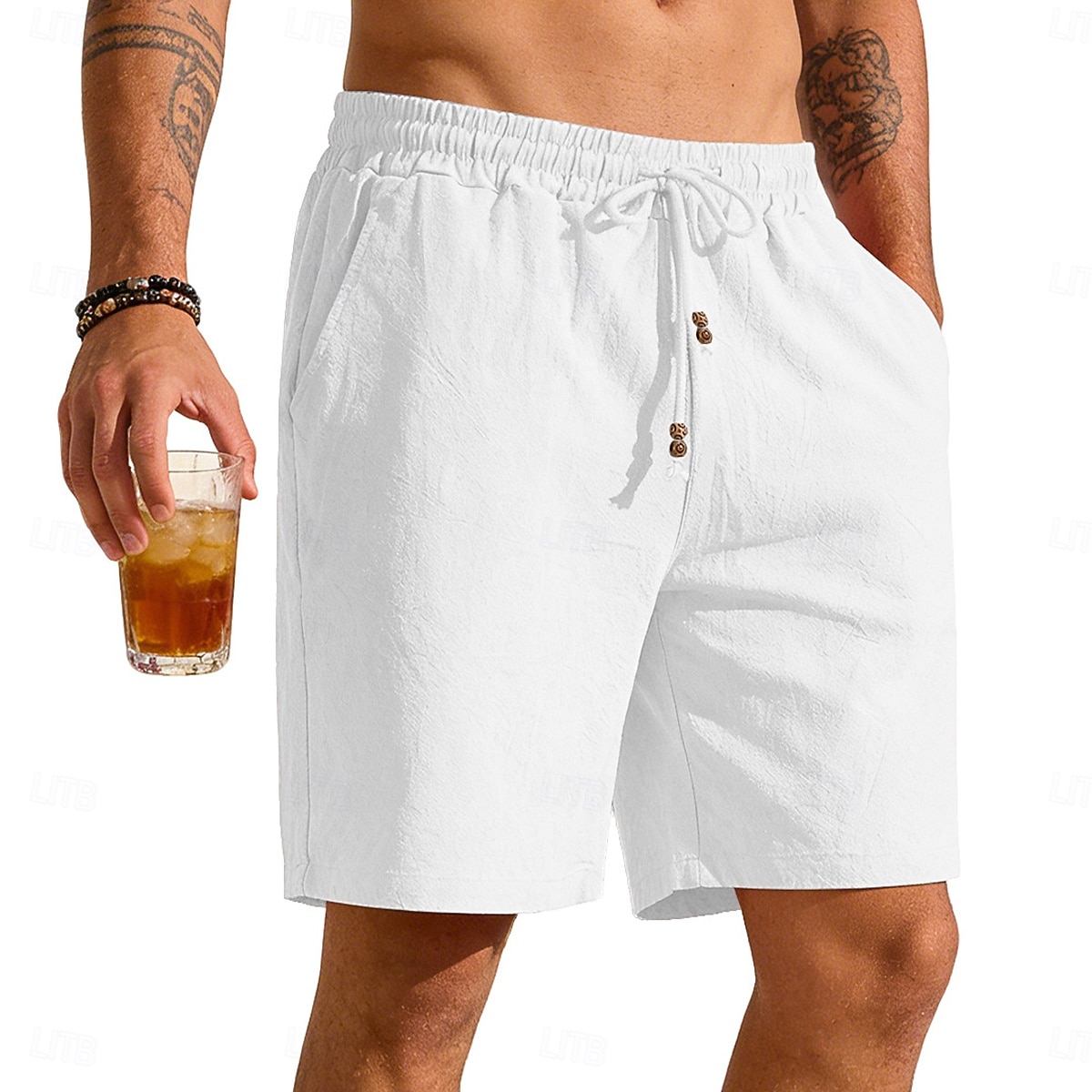 Homens Calção Shorts de linho Shorts de verão Shorts de praia Shorts largos Bolsos Cintura elástica Simples Tecido Leve Respirável Comprimento do joelho Casual Ao ar livre Feriado Moda Estilo Clássico de 2026 por $22.99 –P9