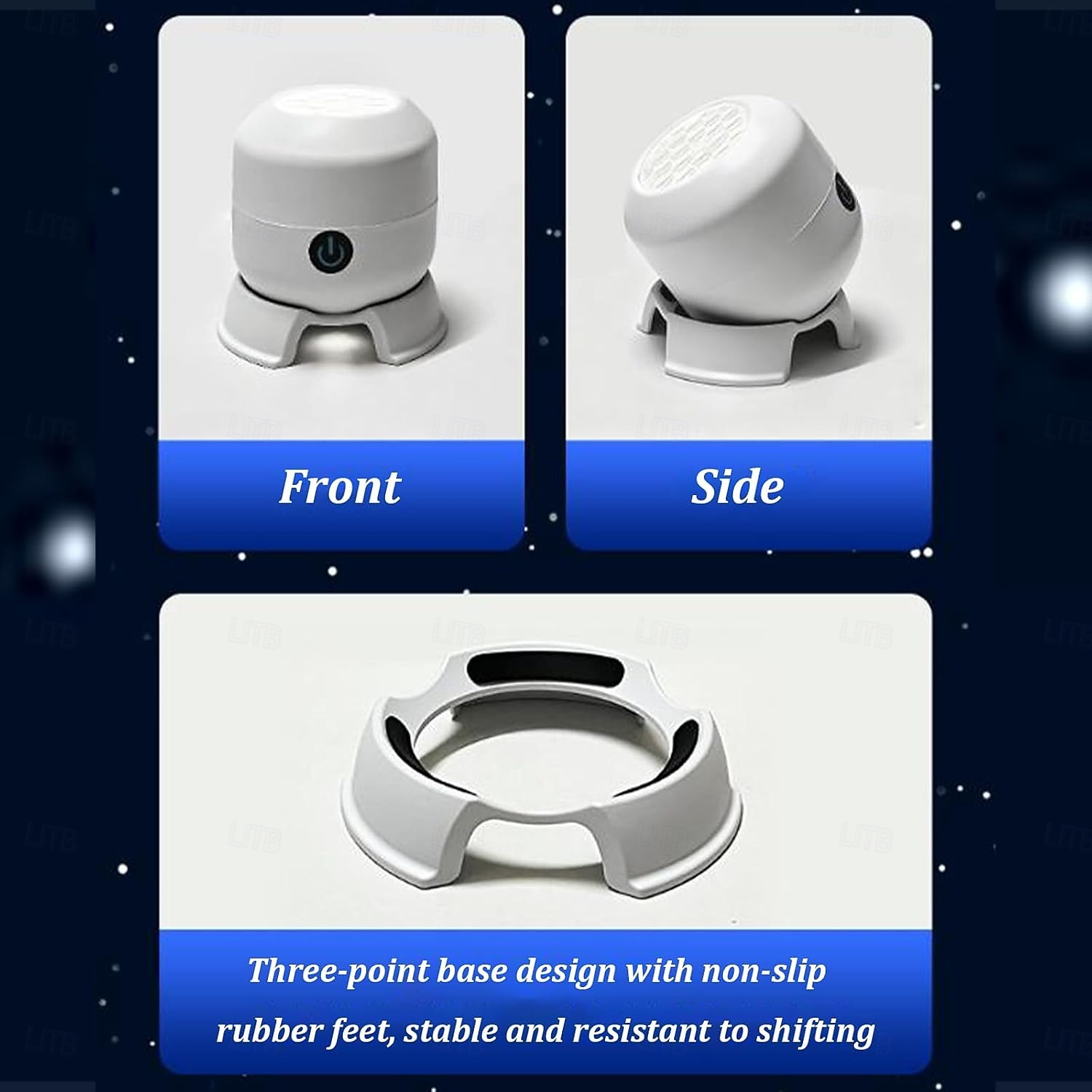 Projetor de luz LED dinâmico e giratório, com rotação de 360°, recarregável via USB, com padrões dinâmicos de flocos de neve, oceanos e Natal para quarto, banheiro e corredor. de 2026 por $20.64 –P2