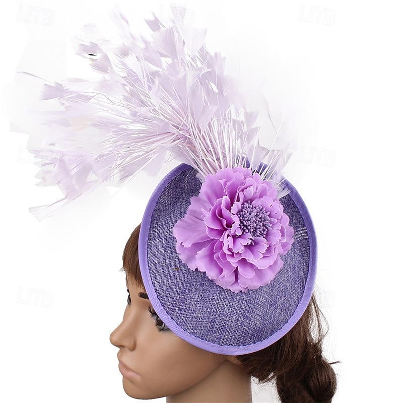 Fascinadores Linho Casamento Vintage Estilo bonito Retro Com Penas Flor Capacete Chapéu de 2026 por $22.99 –P5