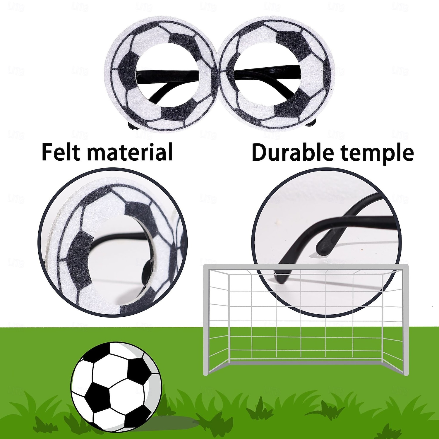 4 ks fotbalové brýle čelenka na zápas světa 2026 fotbal roztomilé fotbalové dětské a dospělé unisex večerní párty zápasové šaty 2026 - $15.49 –P5