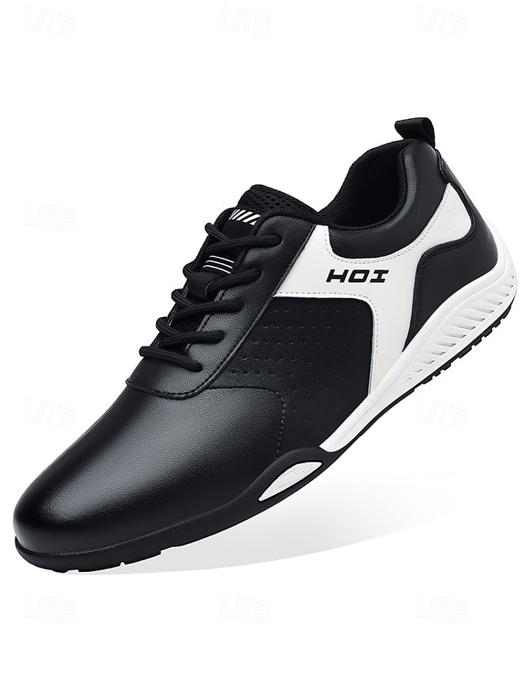 Ανδρικά λευκά και μαύρα αθλητικά παπούτσια με αντίθεση, ελαφριά, μοντέρνα casual παπούτσια με κορδόνια για βραδιές σε θέρετρα, παραθαλάσσιες αποδράσεις, πάρτι δίπλα στην πισίνα, ταξίδια διακοπών, smart casual βραδινά σύνολα 2026 - $59.99 –P10