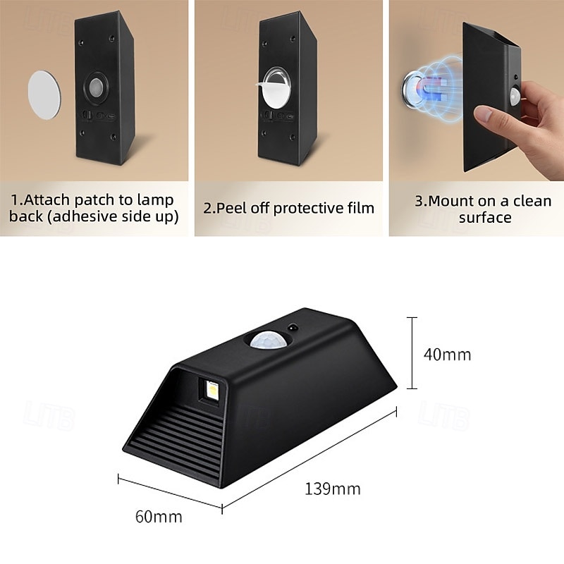 1/2 stuks USB oplaadbare slimme bewegingssensor nachtlamp met afstandsbediening, LED wandlamp voor gang, hal, doorgang, achtergrondverlichting met bewegingssensor, slaapkamerverlichting, 2026 - $28.99 –P9