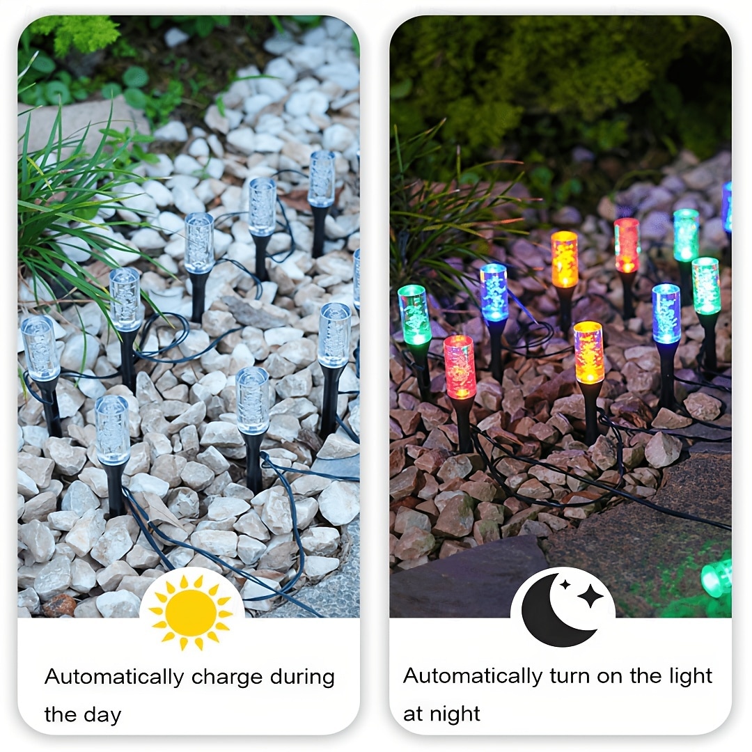 1 stuk buitenlamp op zonne-energie met bubbelvormige paal, IP65 waterdicht, 10/20 leds, decoratieve led-lichtslinger voor tuin, erf, pad, gazon, terras, boerderij, landschapsverlichting 2026 - $21.99 –P6