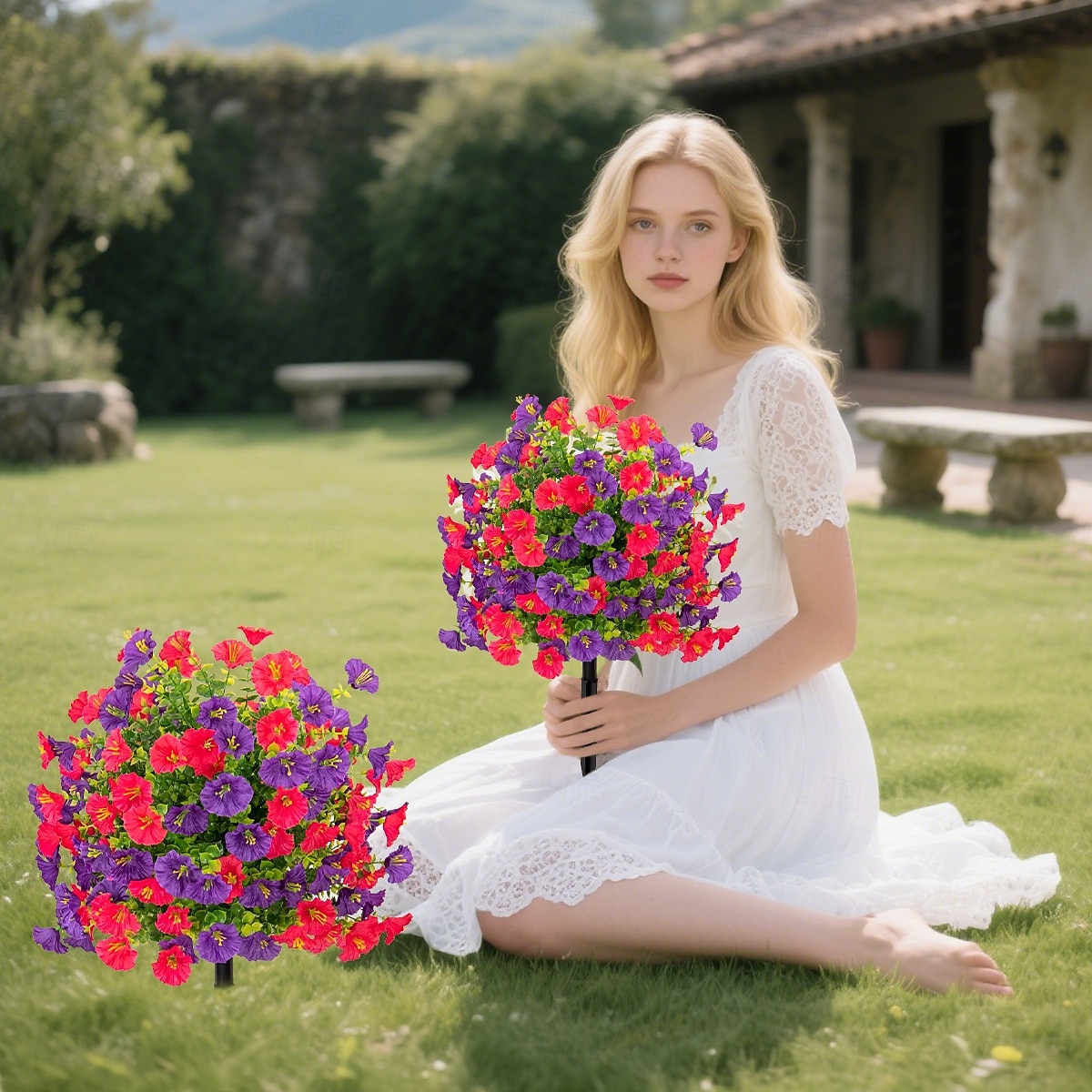 20-дюймовый колышек для искусственных цветов, декоративный садовый колышек для ипомеи, разноцветный, для двора. &газон, прочный пластик, не выцветающий, всесезонное украшение 2026 - $25.99 –P5