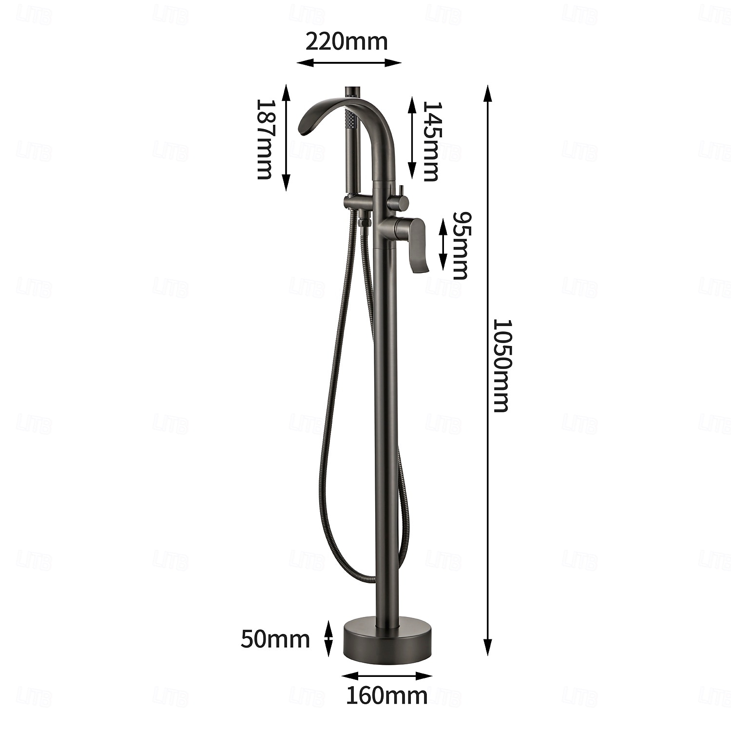 360° Rotating Free Standing Tub Faucet,Freestanding Bathtub Faucet With Sprayer,Floor Mount Bathtub Faucet,Tub Fillers With Handheld Shower,Brass Bathroom Faucet Set Grey 2026 - $483.39 –P4