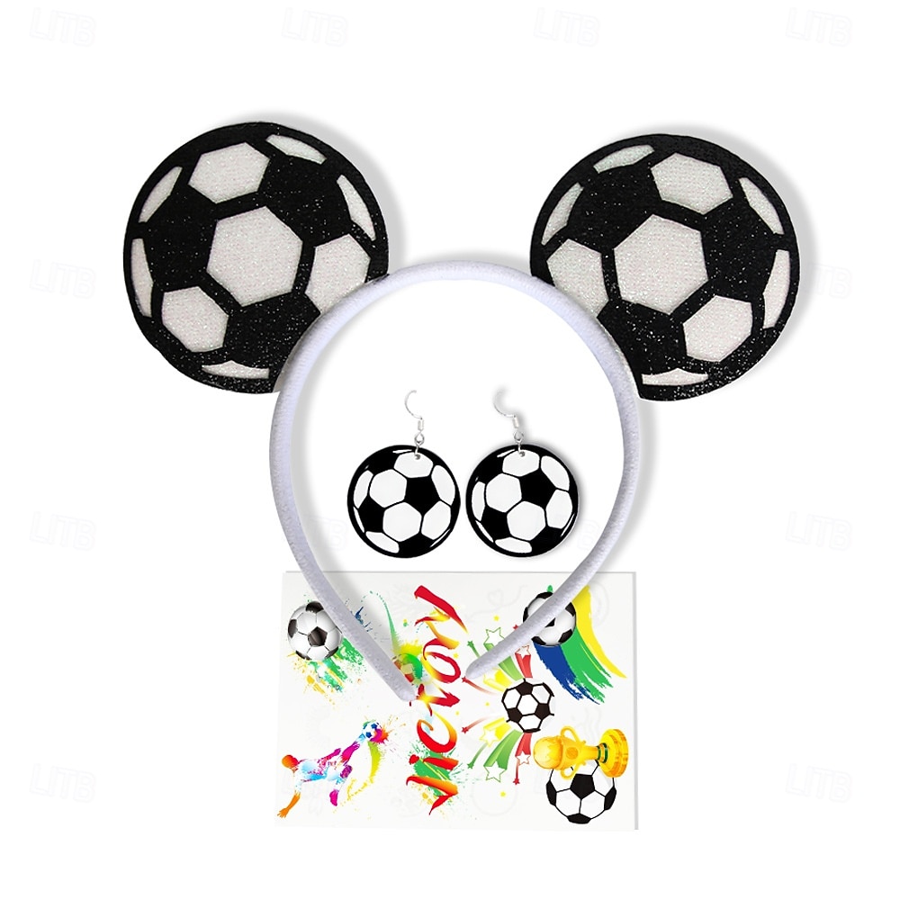 Kit para fanáticos del partido mundial de fútbol de verano de EE. UU., Canadá y México 2026, accesorios para porristas, diademas, aretes, tatuajes adhesivos y accesorios para porristas y apoyo 2026 - $9.99 –P11