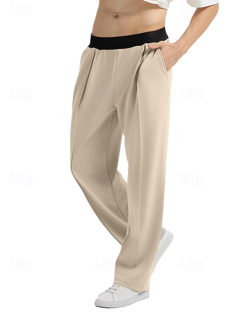 Homme Pantalons Pantalon décontracté Avec Poches Taille Élastique Bloc de Couleur Confort Longueur complète Quotidien Maison Extérieur Simple Style Classique Noir bleu marine Non Elastique de 2026 ? $21.99 –P3