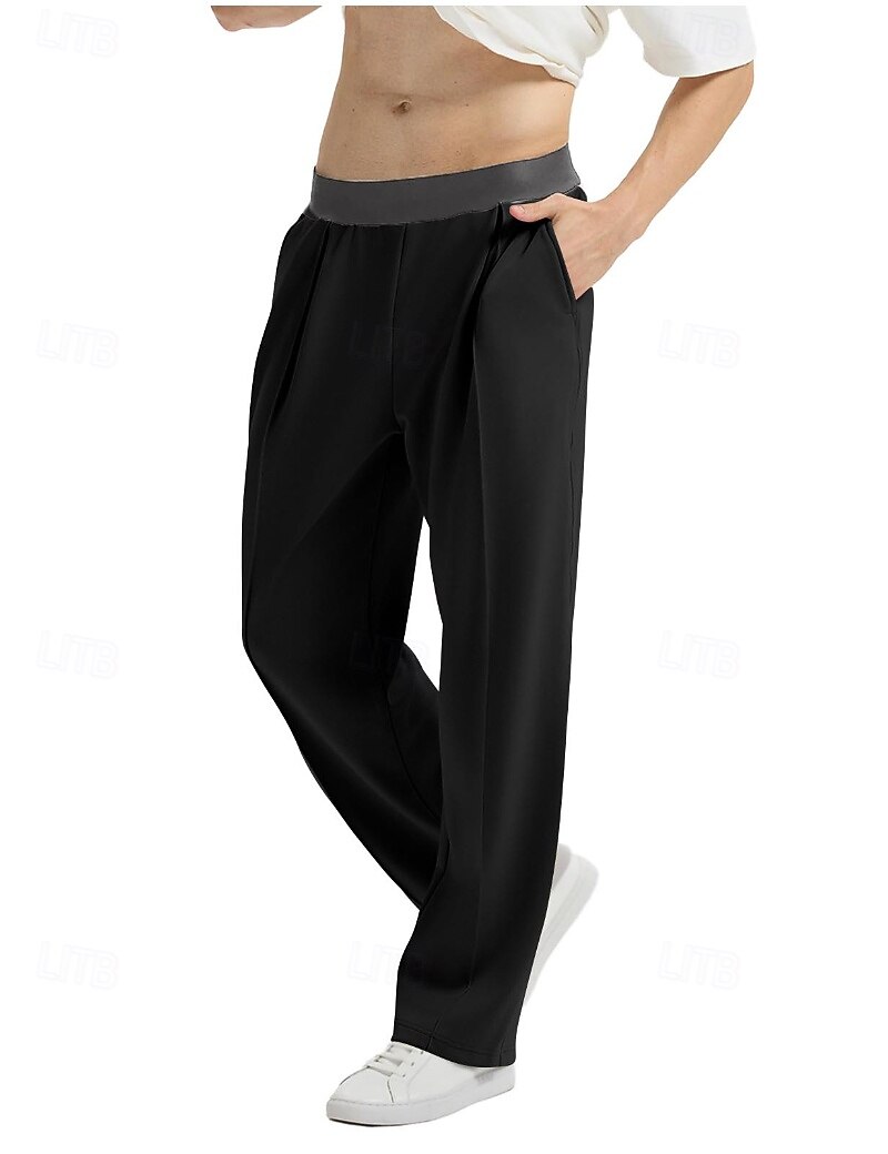 Homme Pantalons Pantalon décontracté Avec Poches Taille Élastique Bloc de Couleur Confort Longueur complète Quotidien Maison Extérieur Simple Style Classique Noir bleu marine Non Elastique de 2026 ? $21.99 –P8