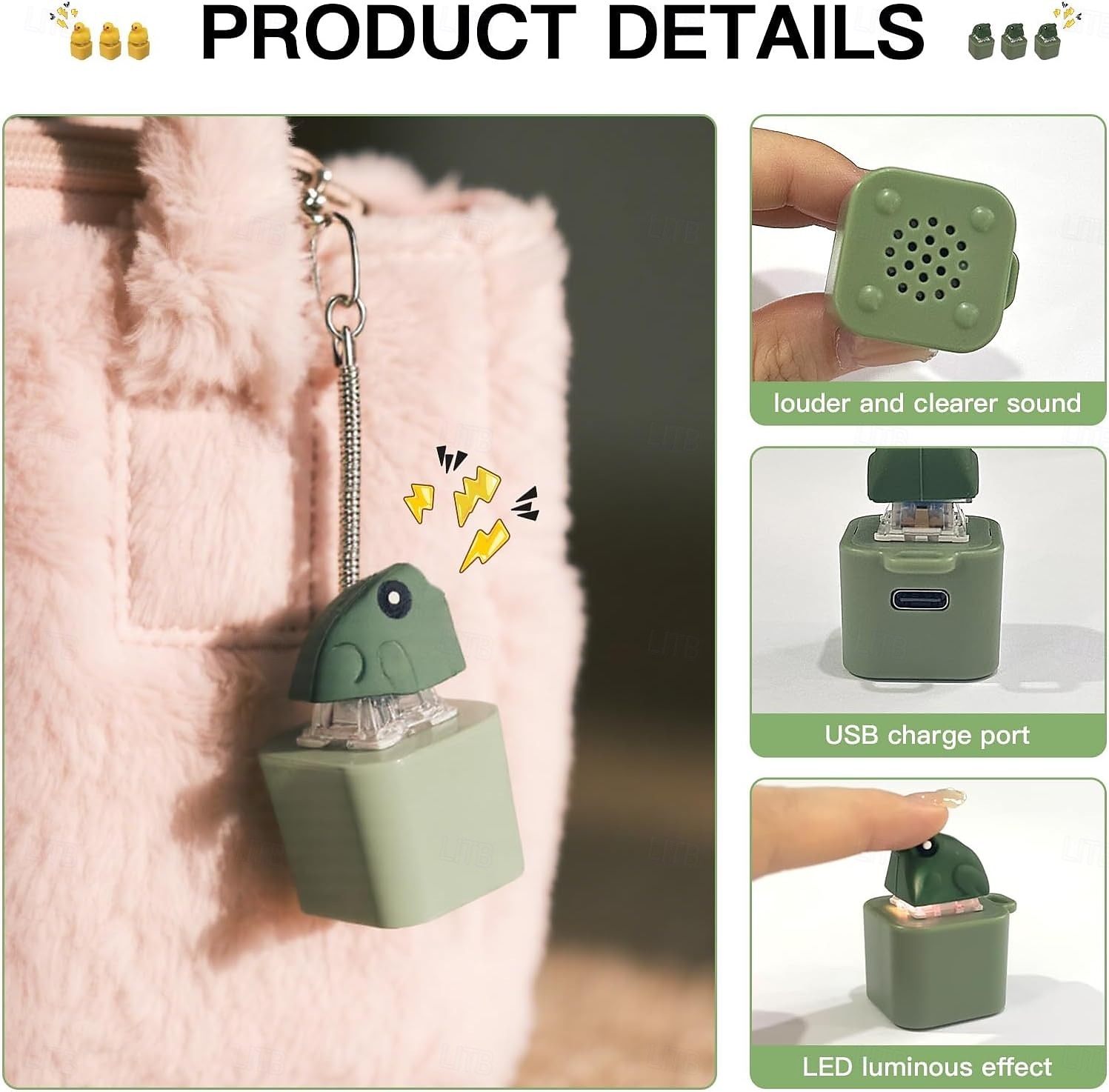 Rechocząca żaba, zabawka-fidget, akumulatorowy brelok z rechoczącą żabą, rechocząca żaba, antystresowy gadżet z kolorowymi światłami, świetna zabawa &przenośna zabawka łagodząca lęk 2026 - $17.19 –P1