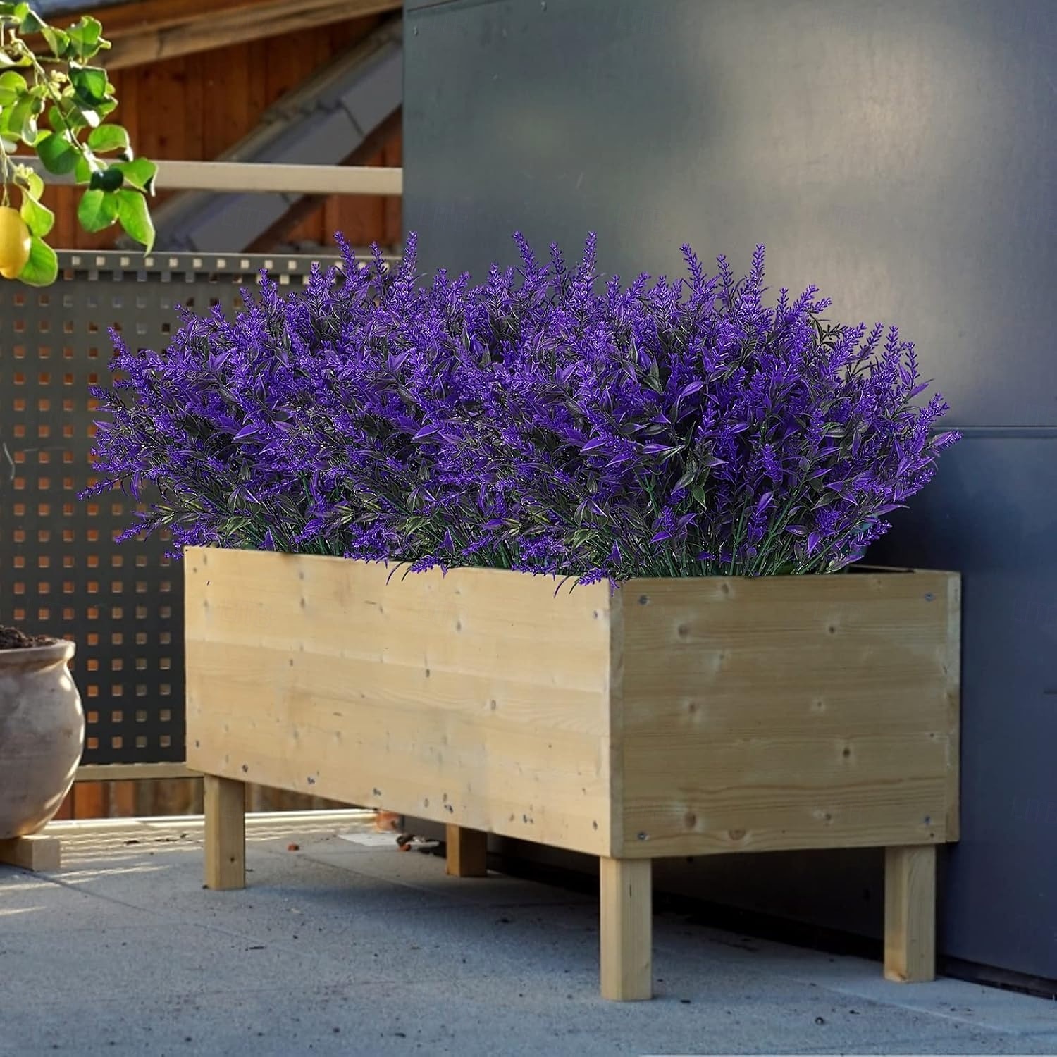 8 nippua keinotekoisia vihreitä laventeli tekopensaita kukkia UV-suojattu riippuva istutuslaatikko kasvisto aita sisä- ja ulkokoristeet hääpöytä kukat asetelma kimppu täyteaine 2026 - $4.99 –P5