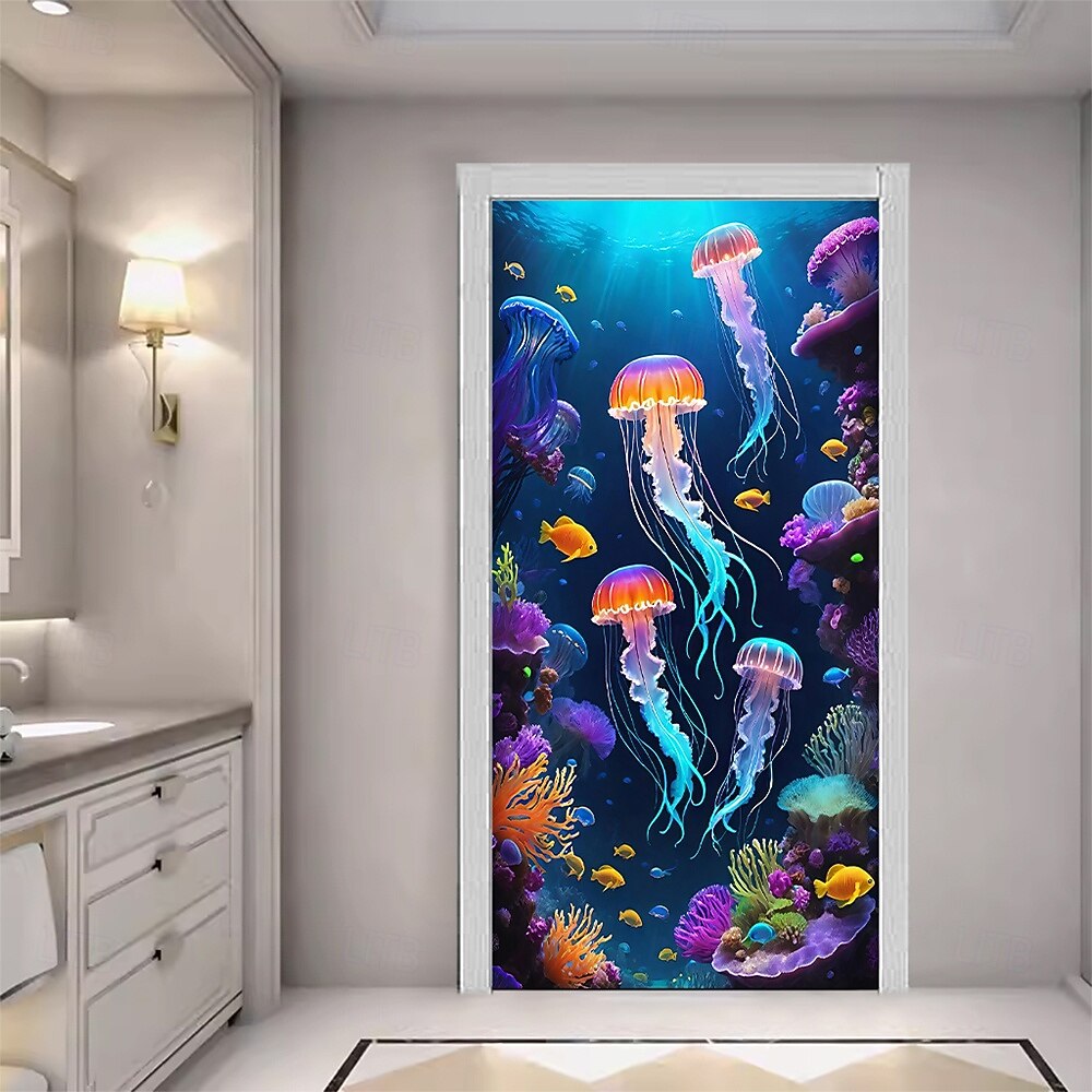 Posters Door Cover Outdoor Banners Jellyfish Tropical Modern 3D Party Dorm Teens Room College Dorm Guys Man Cave Frat Bedroom Shooting Backgrounds Home Decor 2026 - $17.99 –P3