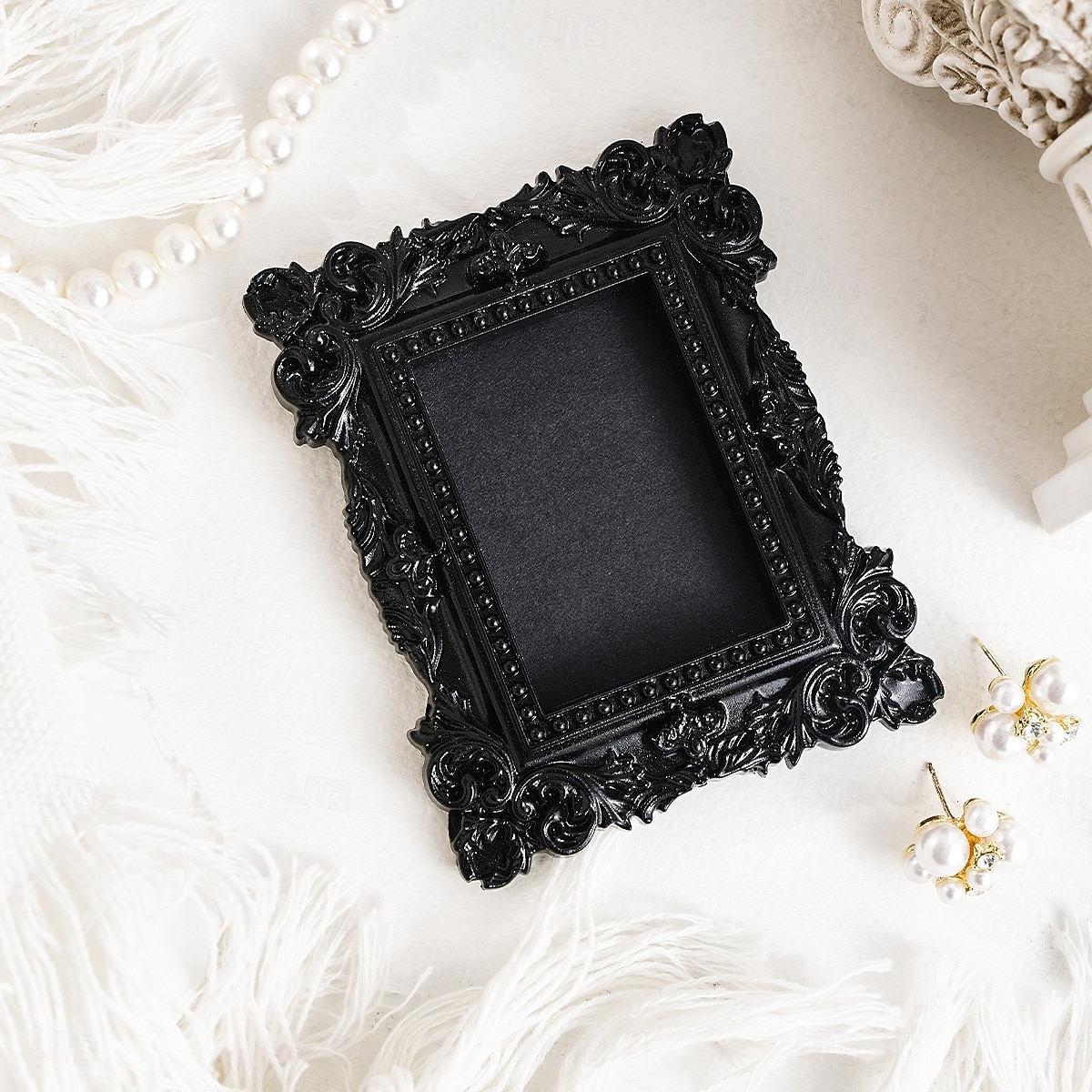 Vintage Black Resin Decorative Frame, Handmade Hand-Painted Ornate Wall Hanging Frame for DIY Wall Decor, Photo Display Frame, Home Wall Decoration Prop for Parties, Festivals 2026 - $21.99 –P10